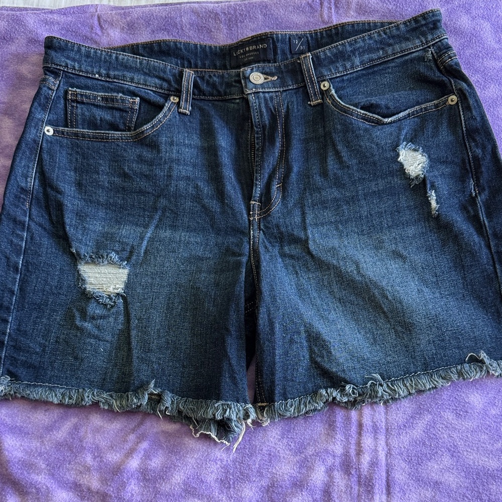 Lucky Brand Blue Distressed Jean Shorts